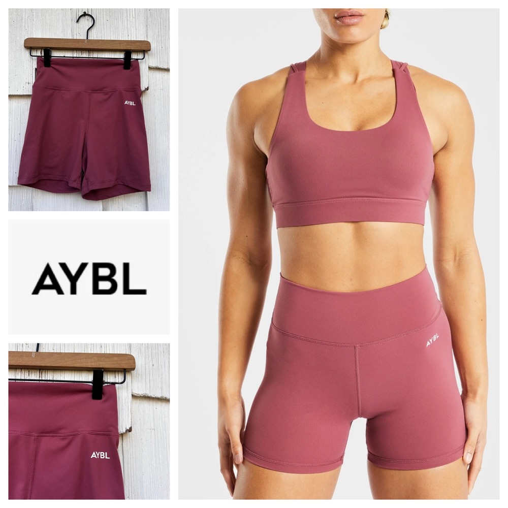 AYBL Core Shorts Brick Red Seamless High Waisted Workout Fitness Size S